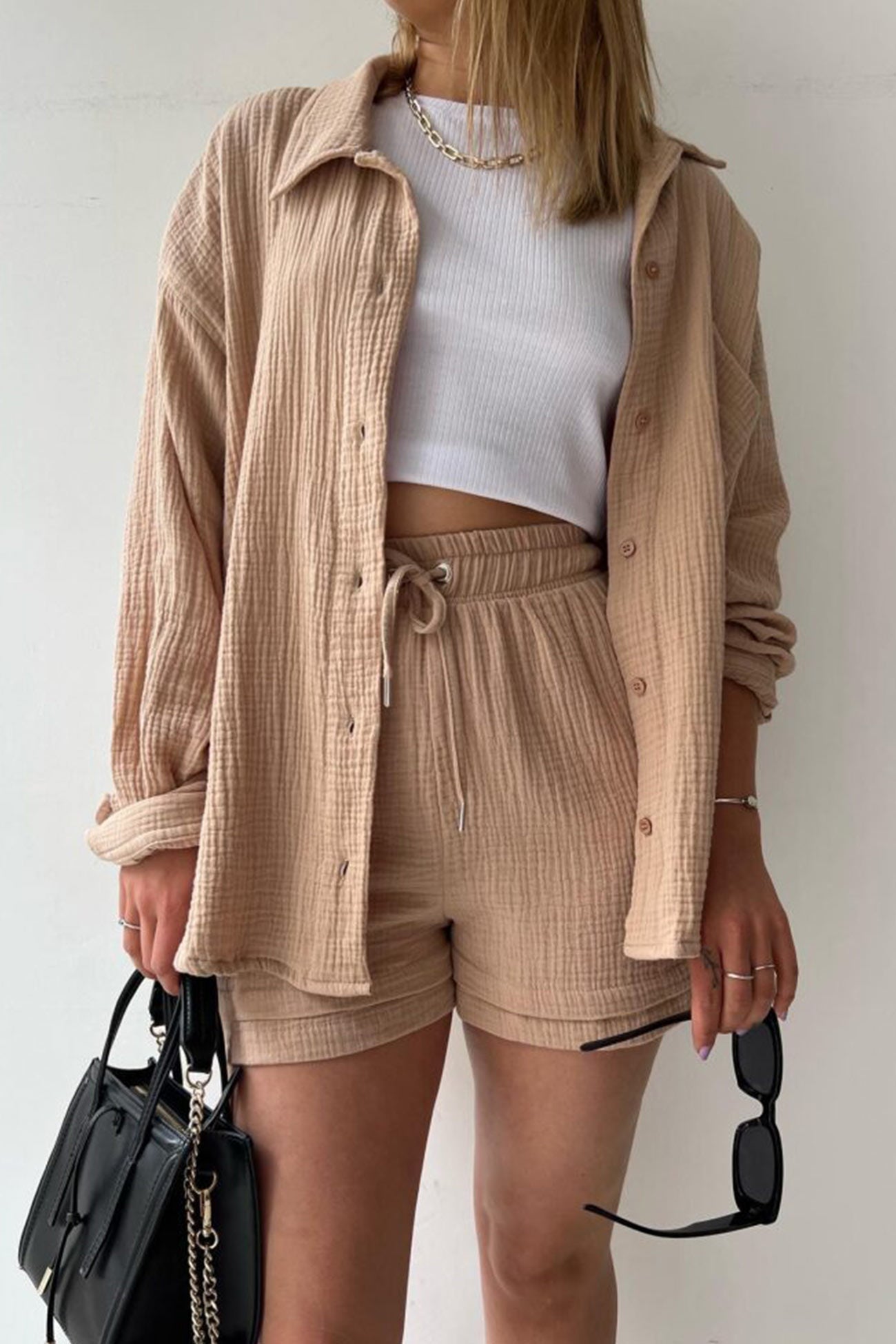 Liss | Lange mouwen Shirt Short Set